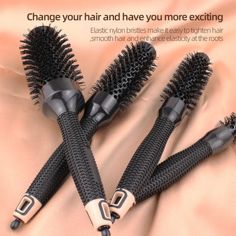 Wholesale High Quality Custom Logo Soft nylon Brush for Salon and home Roll Round Brush Set for Beauty Salon Blower