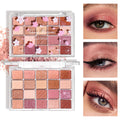 20-Color Matte Shimmer and Glitter Eyeshadow Palette Waterproof and Sweat-resistant, Featuring Creamy Nude and Warm Rosy Browns