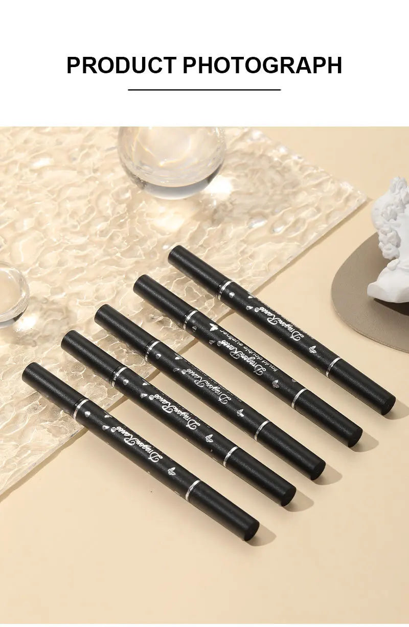 Black Eyeliner Stamp Triangle Dual-ended Liquid Eyeliner Waterproof Sweat-proof Quick Dry Eyeliner Makeup Seal Tool Cosmetics