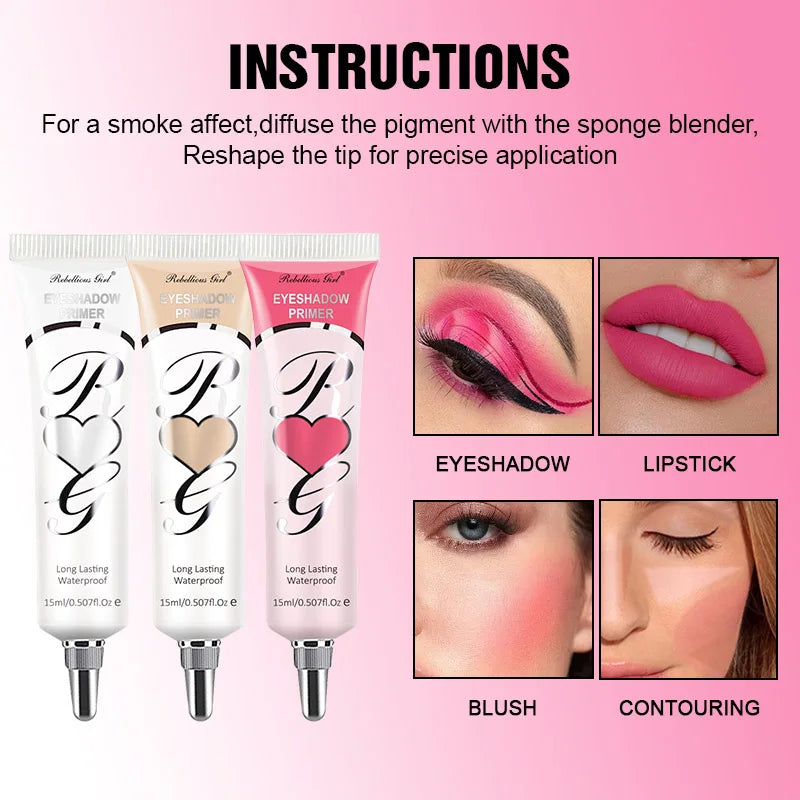 White Dark Matte Eye Shadow Primer Suitable for Oily Eyelid Eye Makeup Base Waterproof and Stain Resistant,Durable Cream Liquid