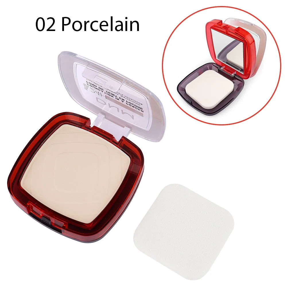 9 Colors Waterproof Matte Powder Face Pressed Foundation Natural Oil-control Brighten Concealer Blush Powder Cake Cosmetics