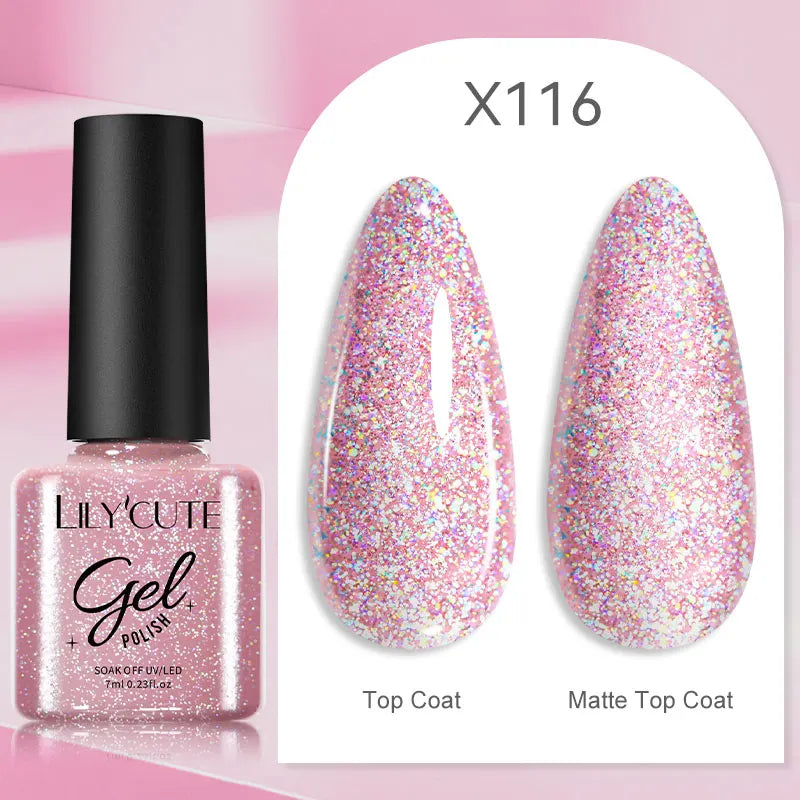 LILYCUTE 7ml Metallic Gel Nail Polish Red Chrome Effect Soak Off UV Gel Varnish Semi Permanent Nail Art Manicure Base Top Coat