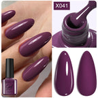 LILYCUTE Nude Crystal Rubber Base Gel Nail Polish Natural Color Semi Permanent UV Gel Soak Off Self Leveling Nail Gel Varnishes