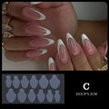 12 Pieces Crystal Nail Molds French Nail Stickers No Frosting No Paper Holder Reusable for French Manicure Extension Tool