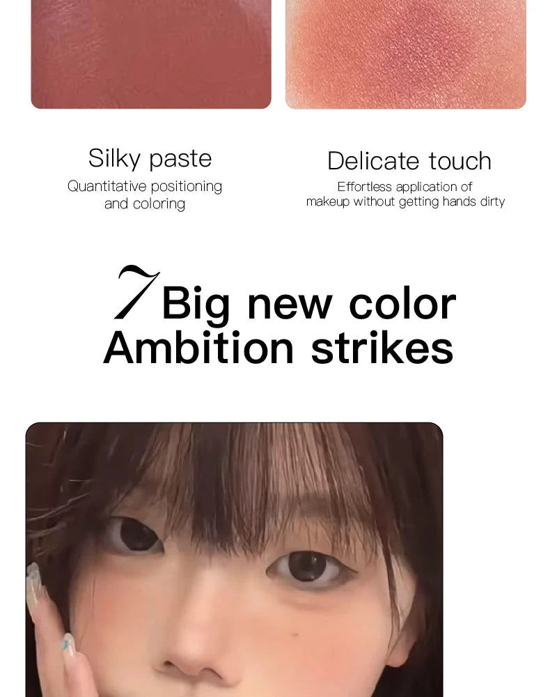 Monochrome Powder Blusher Cream Brightening Whitening Purple Lip and Cheek Dual-use Matte Natural Rouge Blush Tint Palette