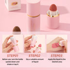 QIBEST Matte Face Liquid Blusher Smooth Cheek Eye Blush Highlighter Multi-Use Stick Rouge Lasting Liquid Contour Bronzer Makeup