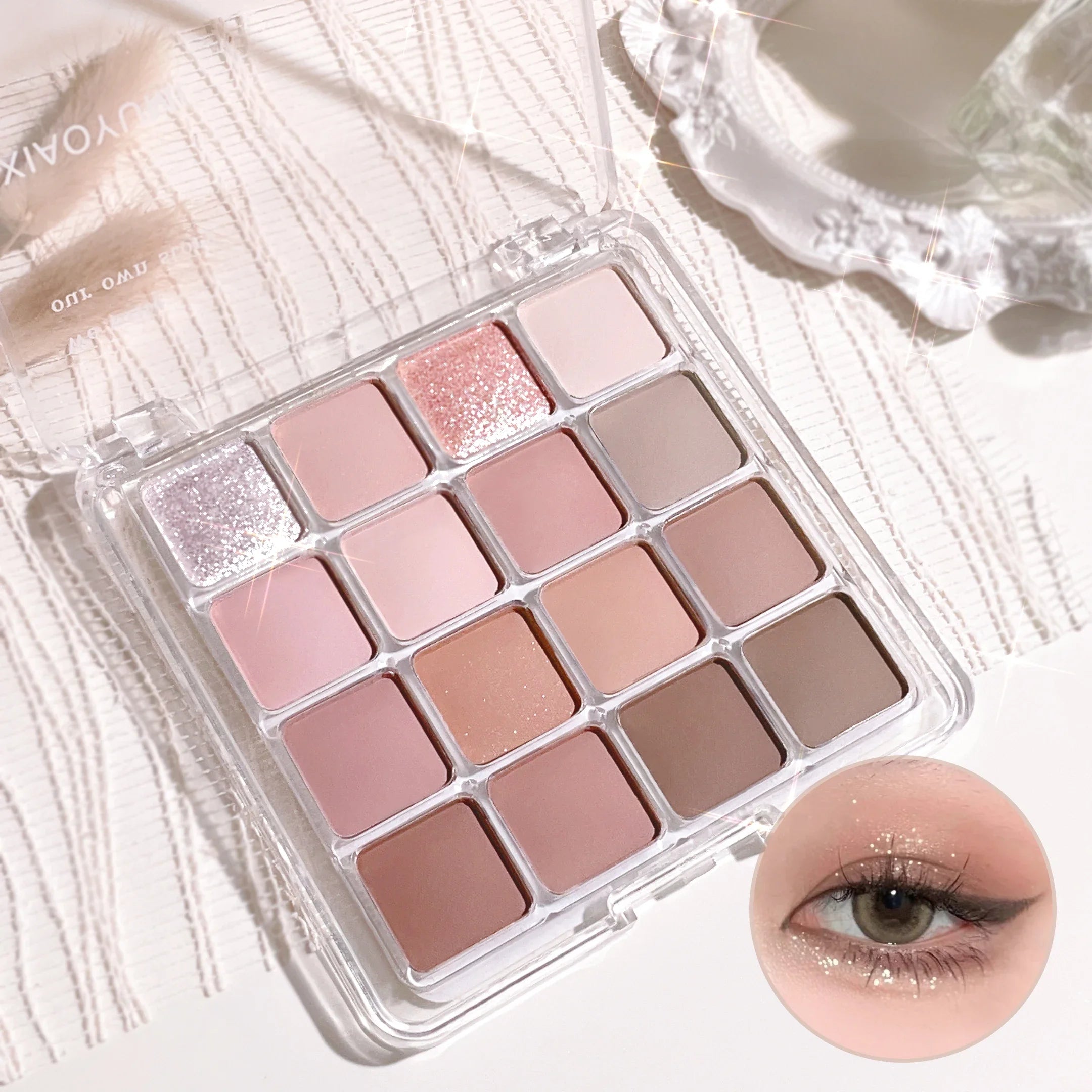 XIAOYUMI 16-Color Sunset Contour & Highlighter Palette – Waterproof, Long-Lasting, Eye & Face Makeup, Unisex, Certified