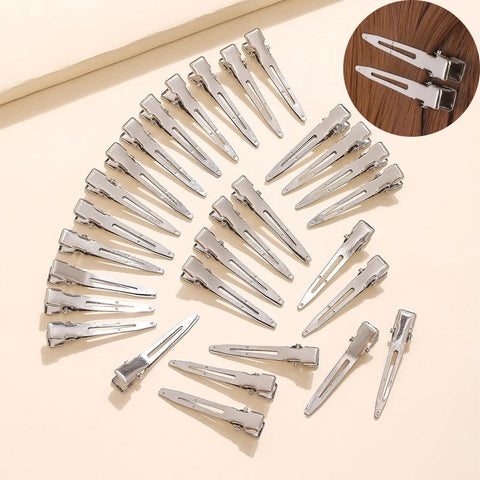 20/50pcs Salon Fixed Hair Pin Silvery Metal Styling Hair Clips No Crease Curl Duckbill Hairpins Hairdressing Tools for Women Man