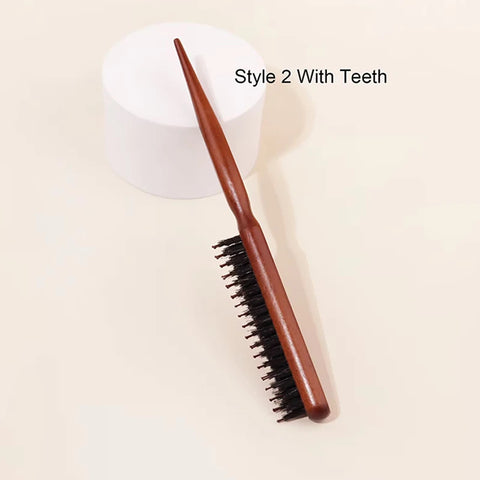 Hair Brushes With Bristles2pcs, Hair BrushBristles With Wooden Handle, ProfessionalHair Brushes For Home And Salon