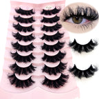 HBZGTLAD 5/8 Pairs of Natural Russian Striped Mink Lashes 3D False Lashes Volume Wavy False Lashes Eyelash Extensions Makeup