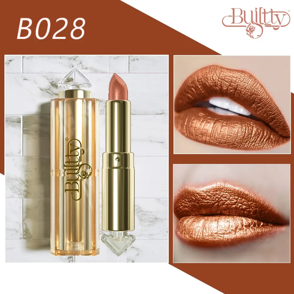 12 Colors Korea Matte Glitter Lipstick Pink Nude Matte Gliter Waterproof Kissproof Glitter Flip Lipstick Orange Dropshipping