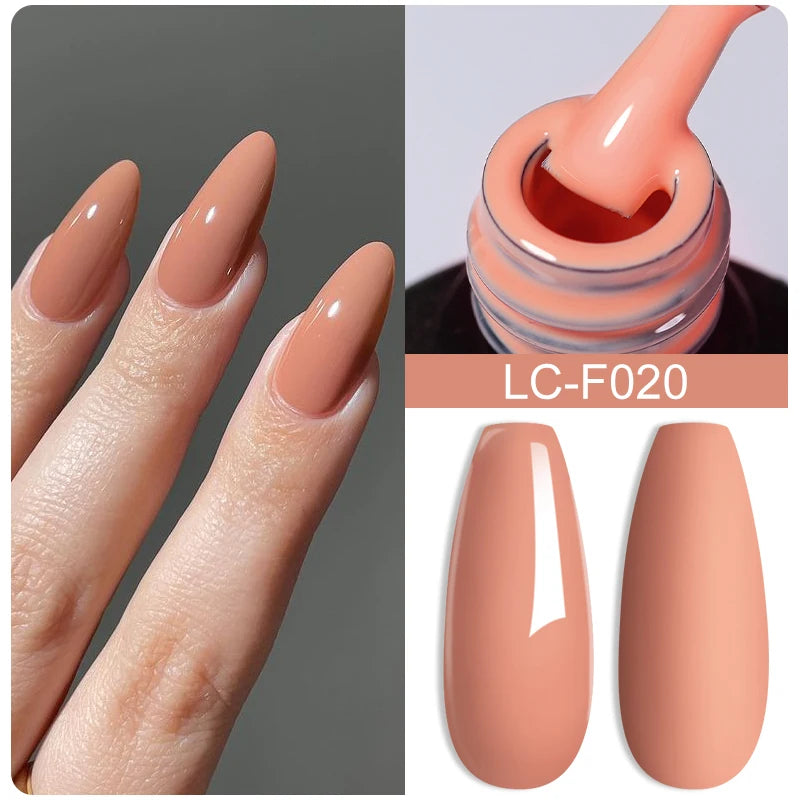 LILYCUTE 7ML Pink Glitter Nail Gel Polish Nude Natural Long Lasting Manicure Soak Off UV LED Nail Art Base Top Coat Gel Varnish