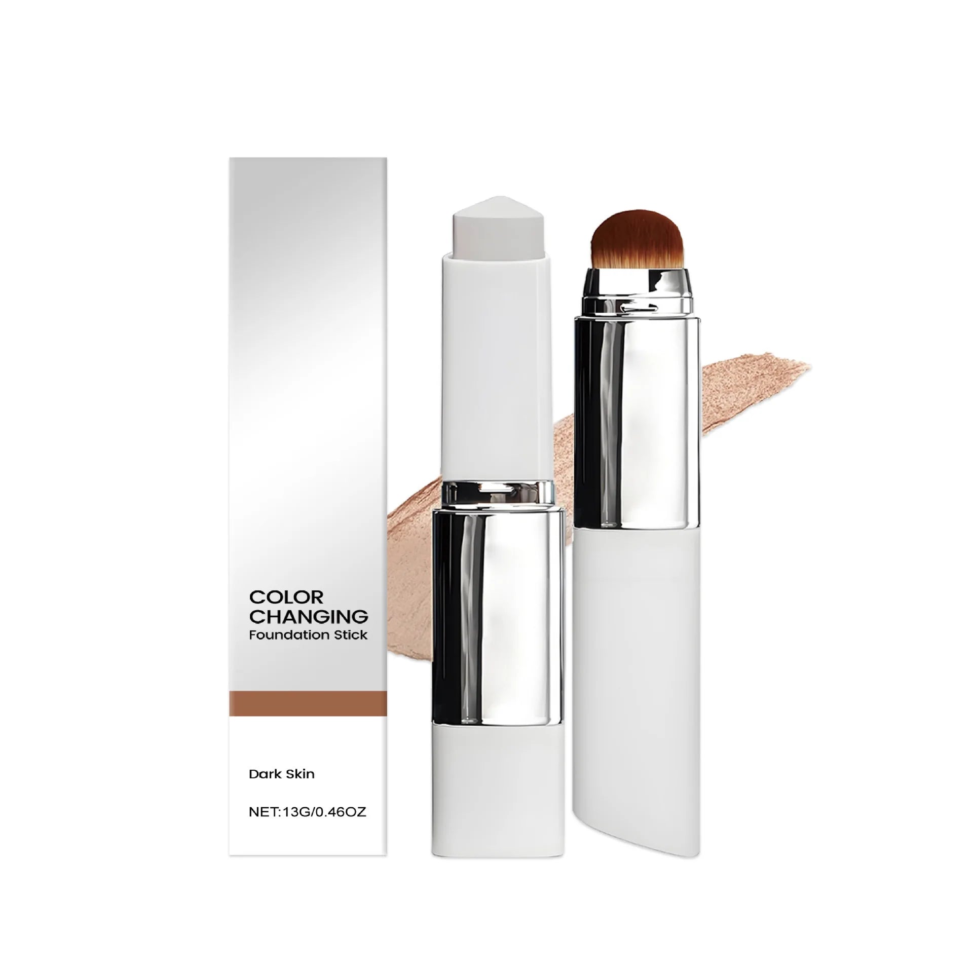 New 2-in-1 Color-Changing Foundation Stick Liquid Lightweight Moisturizing Brightening Foundation Color Changing For All Skin