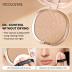 1PC Pressed Powder Foundation, Waterproof, Matte Finish, Full Coverage, Non-Sticky, for All Skin Types, Light to Medium Tone