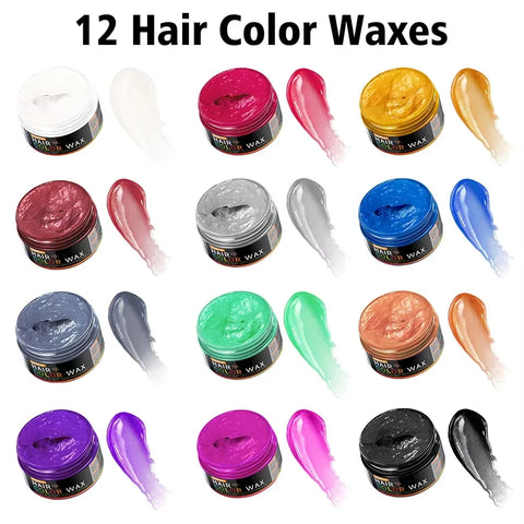 Halloween Hair Colour Wax Easy To Wash DIY Dye Hair Mud Immediate Dying for Eyebrow Beards Coloring Temporary Hair Colour Cream