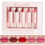 5 Pcs  Matte Lipstick Sets Lip Gloss Moisturizing Long-lasting Easy Makeup Fashion Classic Shades For Daily Date Exquisite Gift