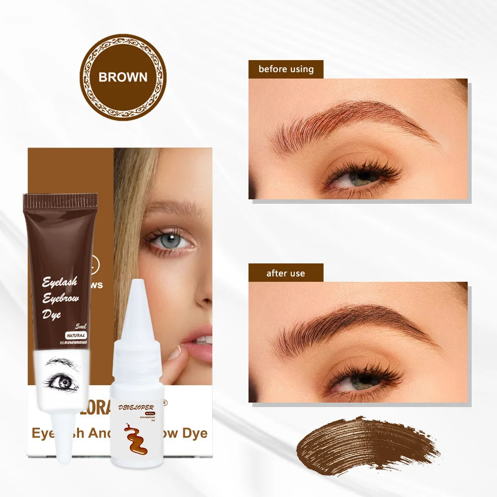 Eyelash Eyebrow Tint Kit Professional Eye Lash Brow Dye Waterproof Long Lasting Eyes Makeup Tools Black Brown Dye Eyebrow Gel
