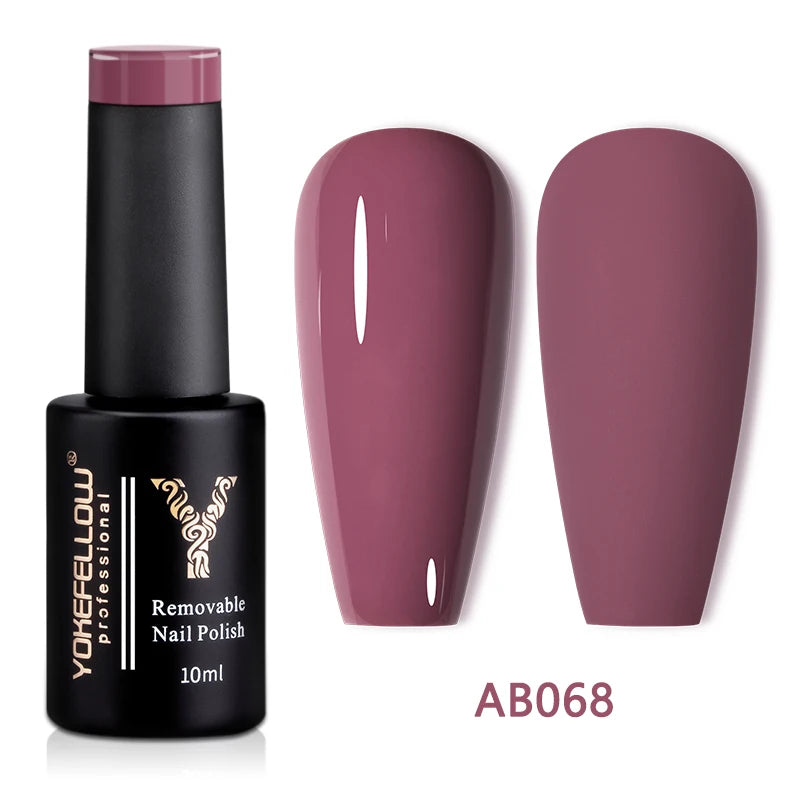 YOKEFELLOW 10ml Jelly Nude Gel Nail Polish High Quality Translucent Pink Nail Gel Varnish Soak Off UV Gel Polish Long Lasting