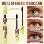 [Dual Brush Heads Brown Mascara] Waterproof Brown Mascara with Dual Brush Heads - Smudge-Proof, Clump-Free for Longer