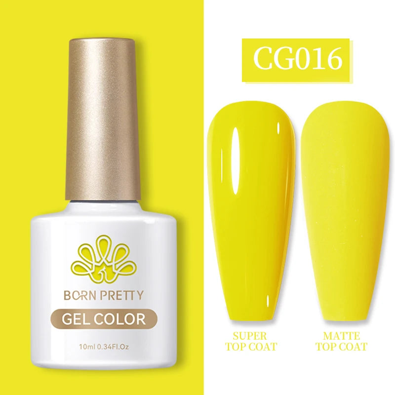 BORN PRETTY 10ml Gel Nail Polish Gel 130 Colors Semi Permanent Solid Nail Gel Varnish Soak Off UV Gel for Base Top Coat