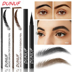 DUNUF 2 Colors Long-lasting liquid Eyebrow pencil Ultra-fine anti-stain, waterproof and perspiration-proof quick drying Eyeliner