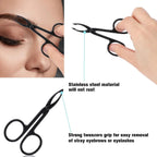 1PC Eyebrow Tweezers Scissor Handle Flat Straight Tip Hair Plucker Stainless Steel Brow Tweezers Slanted Tip Shaped Eyebrow Clip