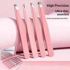 4 Pcs Stainless Steel Eyebrow Clip Tweezers Set Eyebrow Tweezers Eyebrow Trimming Set Beauty And Grooming Tools With Mirror Case