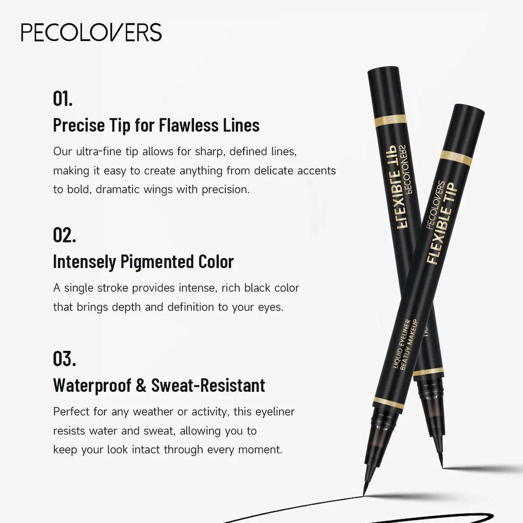 3PCS Ultrafine Liquid Eyeliner - Waterproof, Anti-fouling, Silky, Quick-drying, Durable, for Precise Eye Makeup Applications