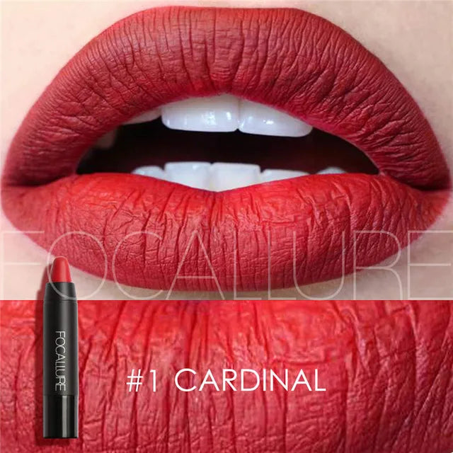 Focallure Matte Lipstick 19 Colors Waterproof Matte Lipsticks Soft Texture Lip Stick Cosmetic Sext Red Nude Lip Makeup Batom
