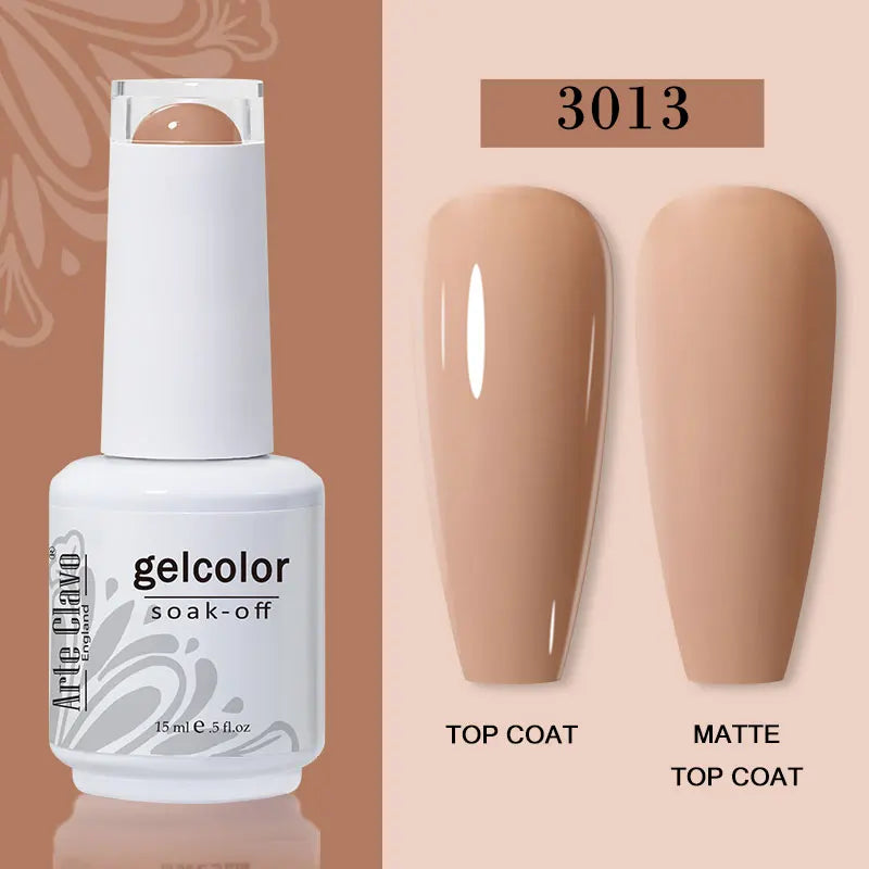 Arte Clavo Transparent Nude Pink Color Jelly Gel Nail Polish Semi Permanent 15ml Top Coat Soak Off UVLED Varnish Nail Art Design