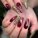 24 fake nails, duck nails almond nails fashionable wearable nails, ladies press nails, including 1 nail glue and 1 nail file