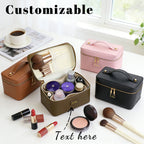 pu leather cosmetic bag with zoned storage and large capacity toiletry bag for autumn and winter new products