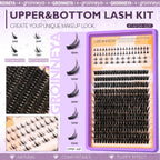 GROINNEYA Lashes Clusters Kit With Lash Bond And Seal And Eyelash Tweezers Waterproof Strong Hold DIY Lash Extension Kit Makeup