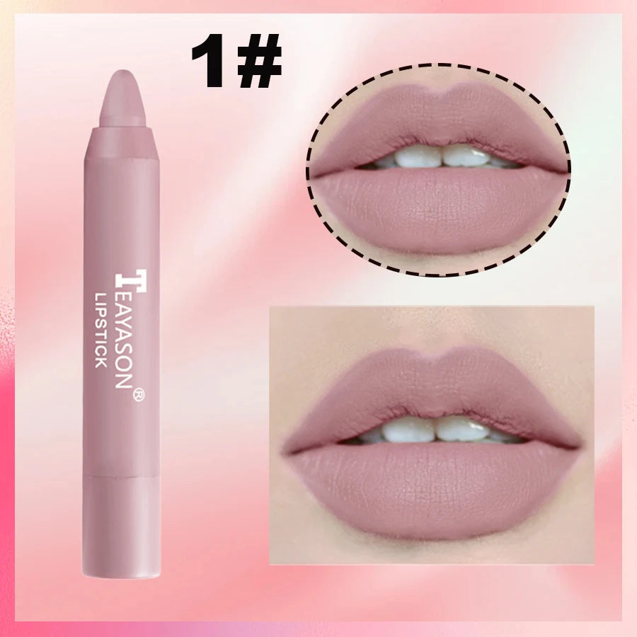 Matte lipstick for easy application, smudge-proof, daily moisturizing, lipstick, holiday gift, light makeup, lip pen, lipliner,