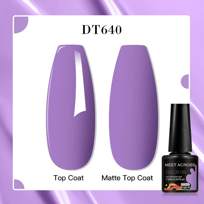 MEET ACROSS 7ml Red Blue Green Metallic Gel Nail Polish Super Bright Mirror Effect Semi Permanent LED UV Gel Nail Art Varnish