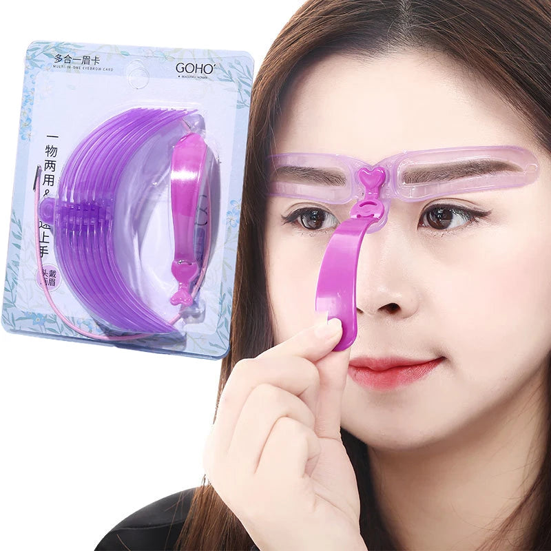 【8 In 1 Reusable Eyebrow Stencils Eye Brow Stamp Templates Eyebrow Shape For Women Eye Brow Make Up Accessories Beauty Tools】