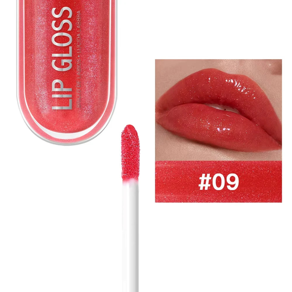 USHAS 12 colors mirror fine flash liquid lipstick pearlescent color waterproof sweatproof non-stick cup lip gloss