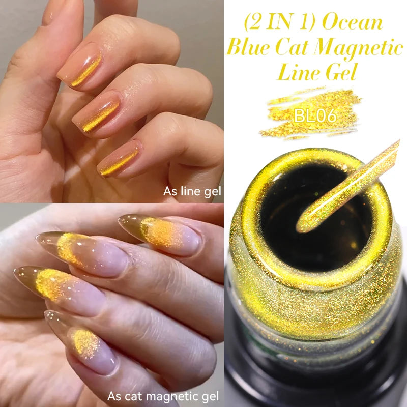 LILYCUTE 5ML Metallic Painting Liner Gel Nail Polish Super Bright Gold Silver Mirror Drawing Gel Semi Permanent Line French Nail