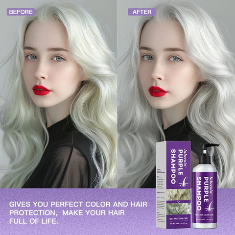 Purple Hair Dye Shampoo for Blonde to Cover Gray Non-irritating Hair Fading Yellow After Bleach Hair Shampoo Gray Hair Remedy