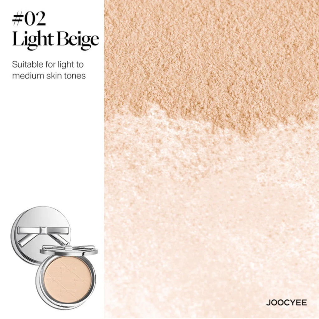 JOOCYEE Skin-melting Pressed Powder SILKY SOFT POWDER FOUNDATION Silver Bow Limited Edition Long-lasting Natural Makeup