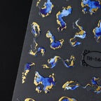 Nails Stickers Purple Blue Brown Ink Design Decals Gold Decorations Art Self-Adhesive Holographic Gel Slider Manicure Supplies