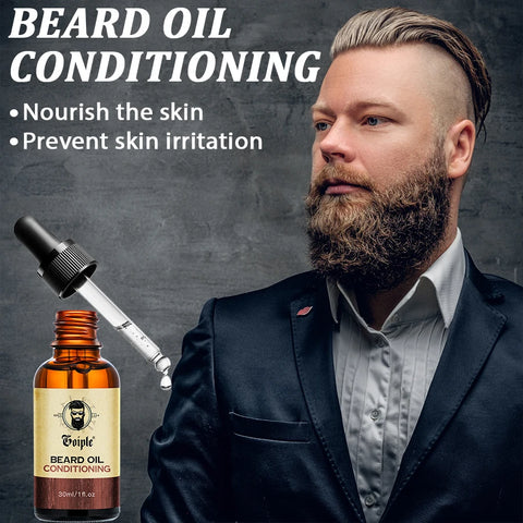 Beard Care Kit Whiskers Deep Clean Shampoo Conditioning Volumizing Oil Moustache Balm Beards Moisturizing and Smoothing Products