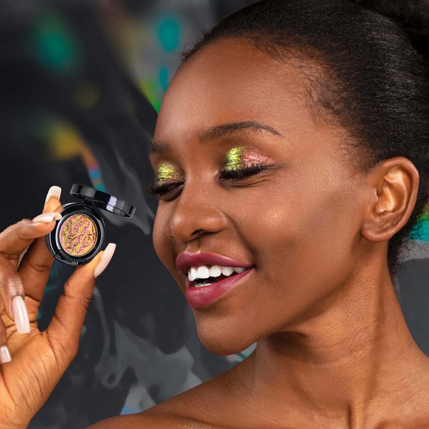 CHARMACY Multichrome Glitter Eyeshadow Set with Primer Long-lasting High Chrome Pigment Eye Shadow Cosmetic Makeup for Women