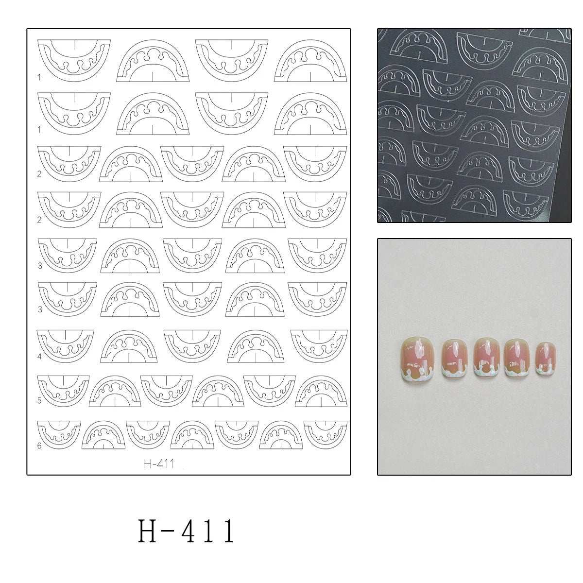 5 Sheets French Cheese Nail Stickers Decoration Self-Adhesive Hollow Lace Nail Art Decals Butterfly Star Shape DIY Nail Art Tool