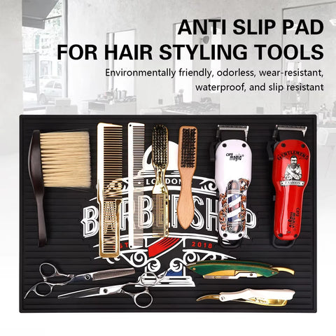 Barber Mat Barbershop Magnetic Mats Anti-slip Flexible Rubber Scissors Storage Pad Salon Heat Resistant Hairdresser Organizer
