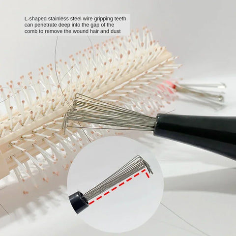 Comb Hair Brush Cleaner Plastic Handle Cleaning Brush Remover Embedded Beauty Tools Cleaning Products Cleaning Supplies