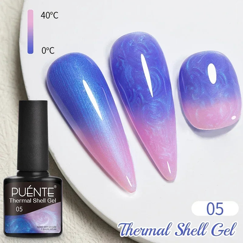 PUETNE 7.5ML Amber Moonlight Cat Magnetic Gel Nail Polish Winter Nails Jelly Glass Cat Eye Soak Off UV Semi-Permanent Varnish