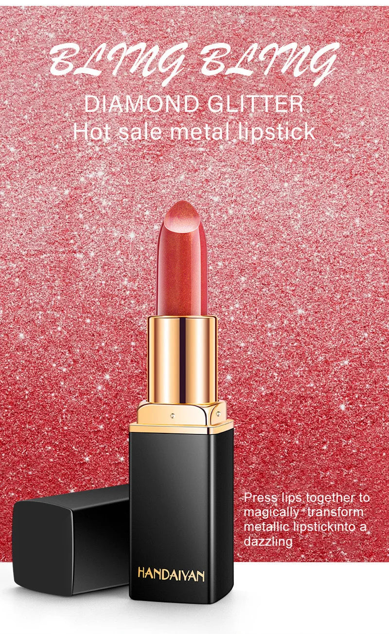 Mermaid Maggie Lipstick 9 Colors Long Lasting Shiny Metallic Lipsticks Pearls Changing Warm Gold Plated Women Lip Cosmetics