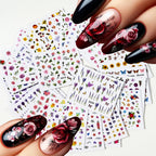 30Pcs/set Colorful Butterfly/Flowers Nail Stickers Kawaii Cute Mini Rose/Lavender/Sunflower Nail Decal DIY Adhesive Nail Floret