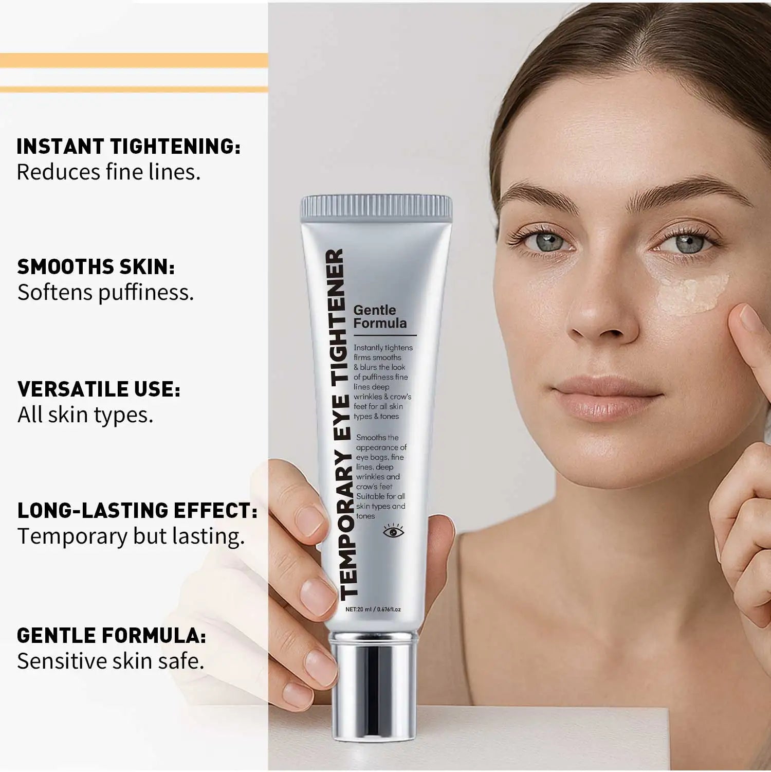 Fast-Acting Eye Tightening Cream Primer Eye Firming Cream Smooth Fine Line Facial Makeup Primer for Women Eye Care 20ML